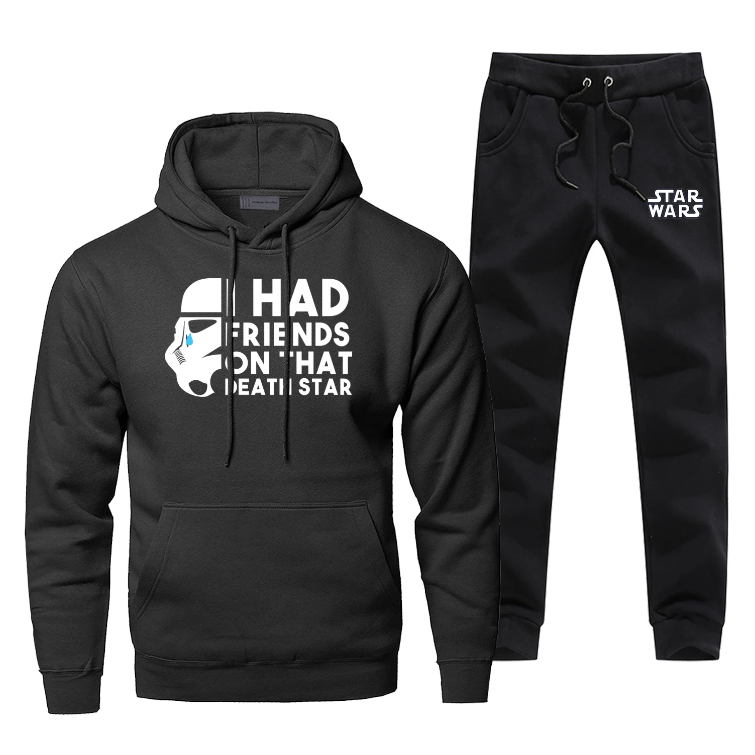 Звезда толстовки Star Wars забавные у меня есть друзья, на что смерти Starhoodies комплекты со штанами и Для мужчин Модная флисовая спортивная одежда в стиле «хип-хоп» в уличном стиле - Цвет: Black 5