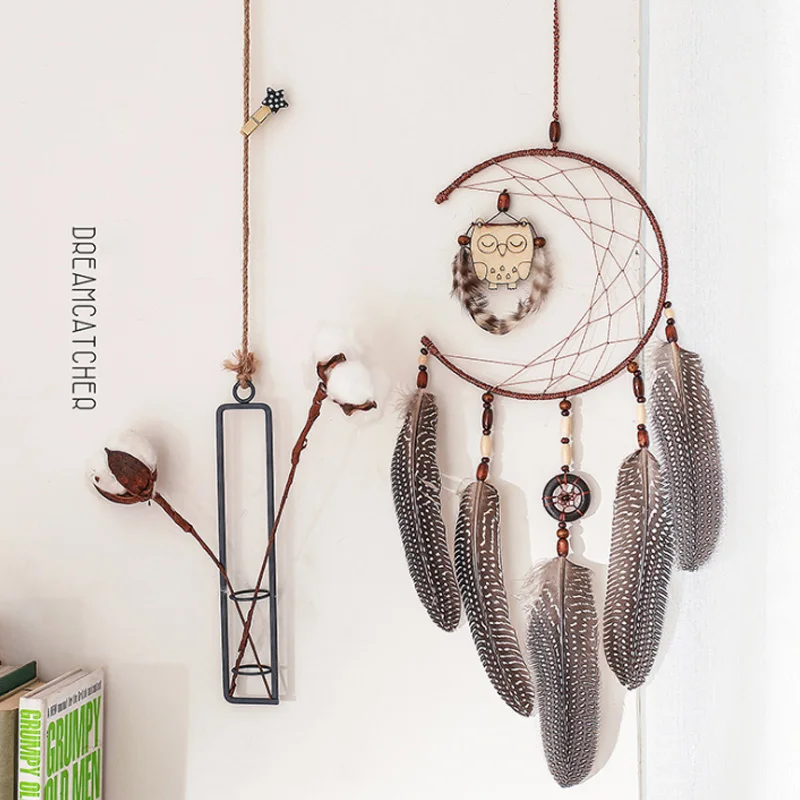 

New Scandinavian Style Owl Dreamcatcher Interior Decoration Ornaments Room Pendant Filter Monternet Gift XR141