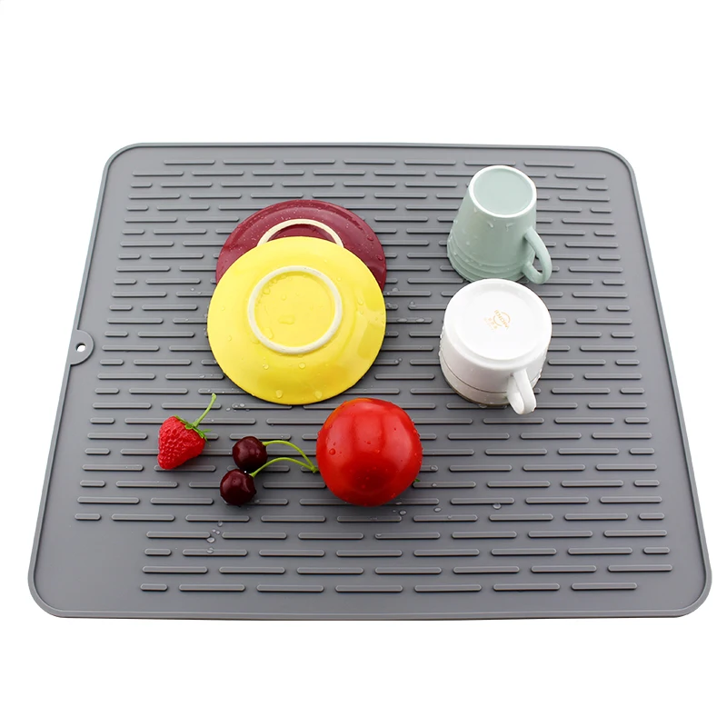 

45*40cm Foldable Silicone Tableware Drain Storage Trays Dishes Drying Mat Large Non-Slip Placemat Insulation Pot Mat Tablewar