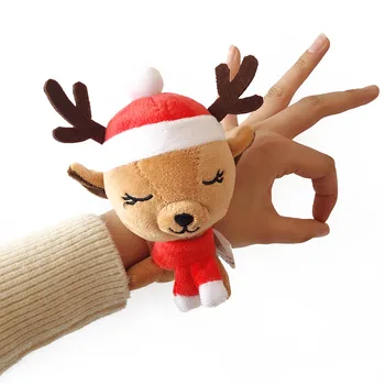 

Soft Toy Stuffed Animal Snap Bracelet Plush Slap Bracelet Christmas Toy for Kids