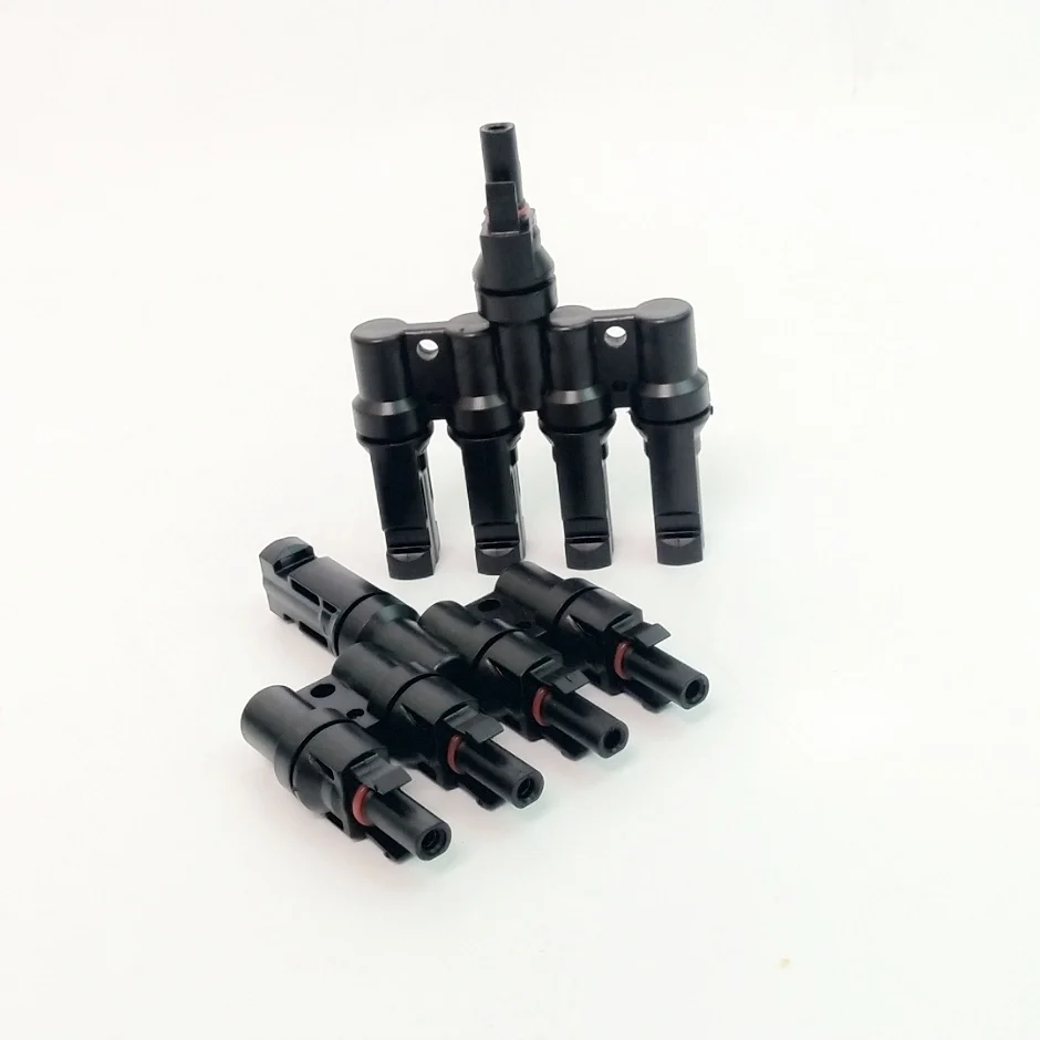 100 Pairs x Solar Panel MC4 T 4 Branch Connector Cable Splitter male to female 4 type Cable Coupler Combiner MC4 Panel connector