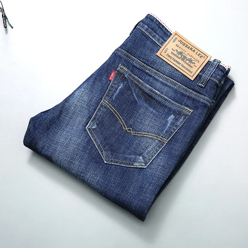 

Four Seasons Paragraph Top Grade Elasticity Business Casual Jeans Men's Large Size Straight-Cut Medium Waist Youth Brand MEN'S J