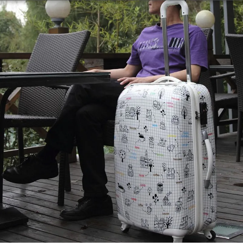 New Men Women Universal 4 Wheels Travel Trolley Bags Rolling Luggage Case 20 24 Inch Baggage
