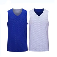 Double Sided Wearable Quick Dry Men Kids Basketball Jersey Uniforms Clothes Workout Double-deck Sleevess Sport Shirts 2