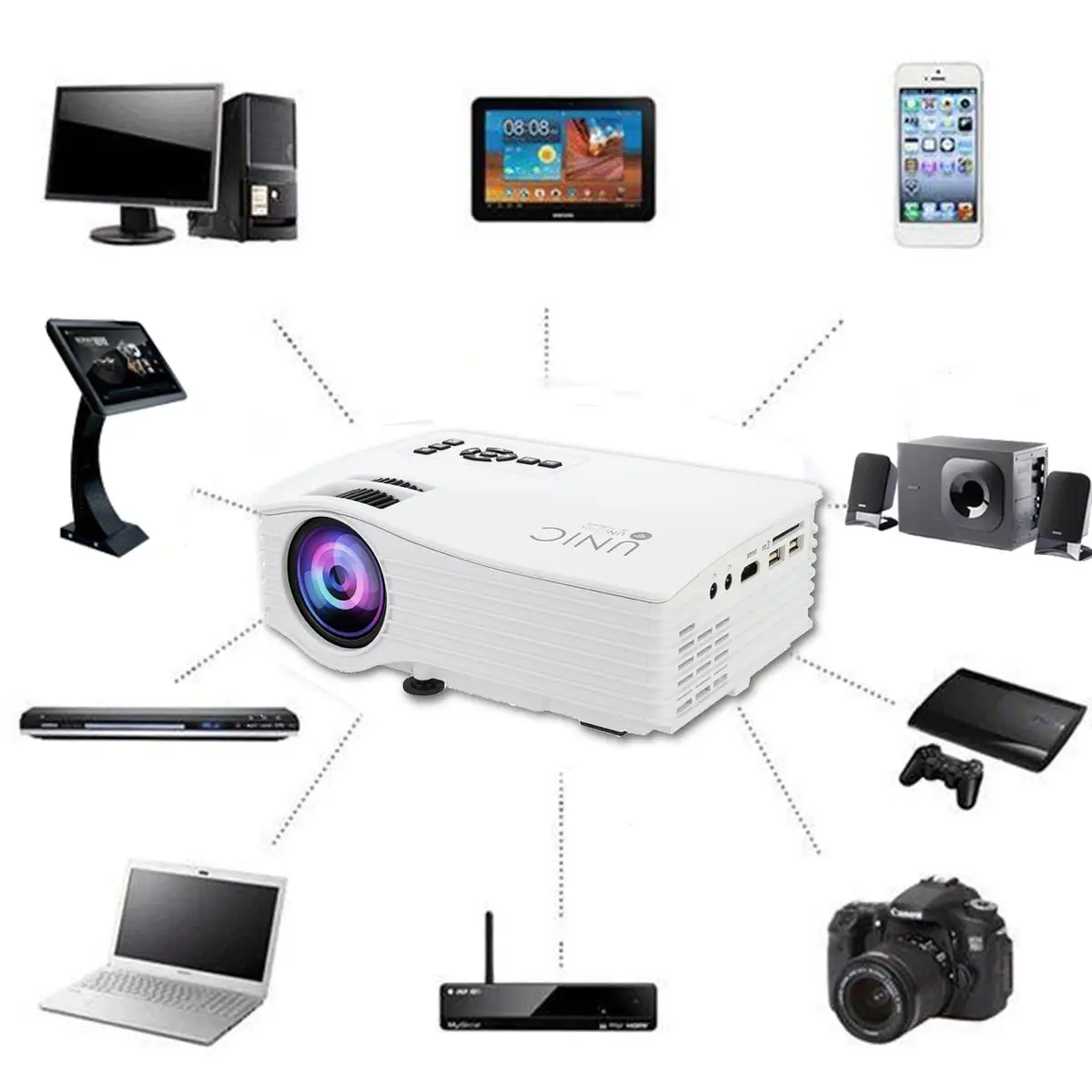 Wholesale Price RktSp Projecteur LED 1080P Full HD Mini projecteur 640x480 téléphone Proyector 4k Home cinéma support Android Ios pour home cinema
