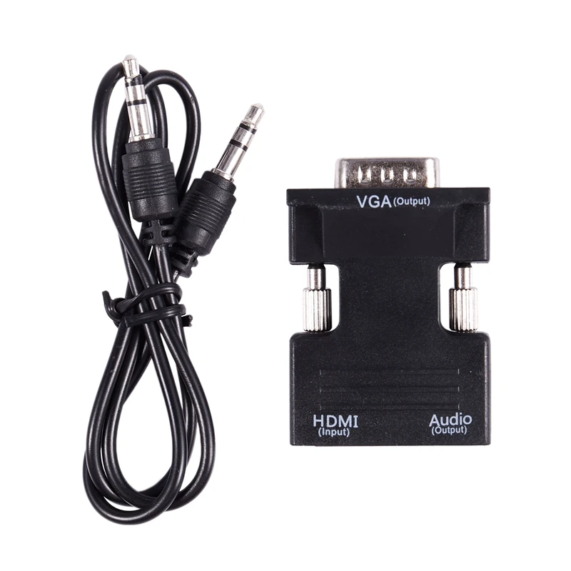 1080P HDMI Женский к VGA Мужской с аудио выходным кабелем конвертер адаптер