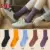 5 Pairs/set Women Socks Soft Fashion Autumn Winter Travel Mid-calf Length Mixed Color Outdoor Sports Striped Daily Elastic Warm crew socks women Women's Socks