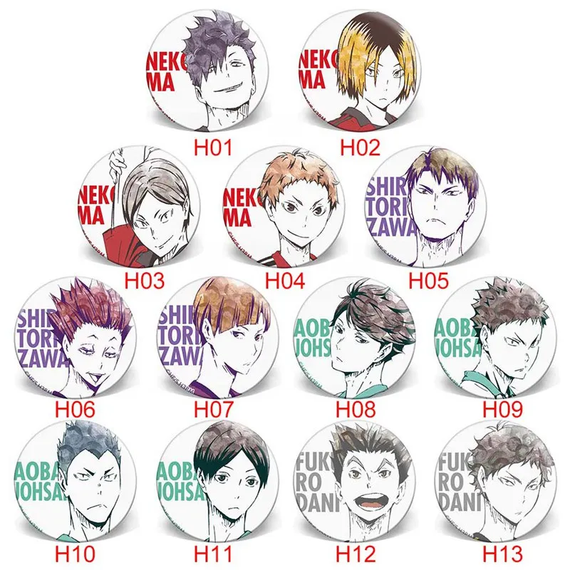 2021 Haikyuu!! New Arrival Japan Anime Brooches Badge Bag Pendant School Volleyball Boys Cosplay Backpack Clothes Dropshipping |