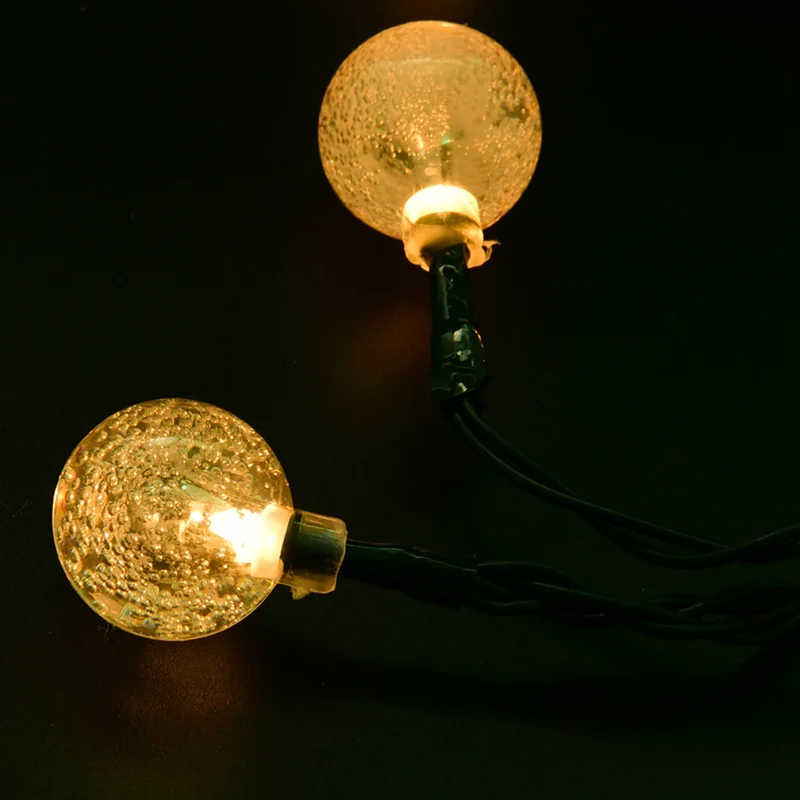 Солнечные гирлянды 80LED 10 м солнечные фонари для патио с 8 режимами, водонепроницаемые хрустальные Шаровые струнные огни