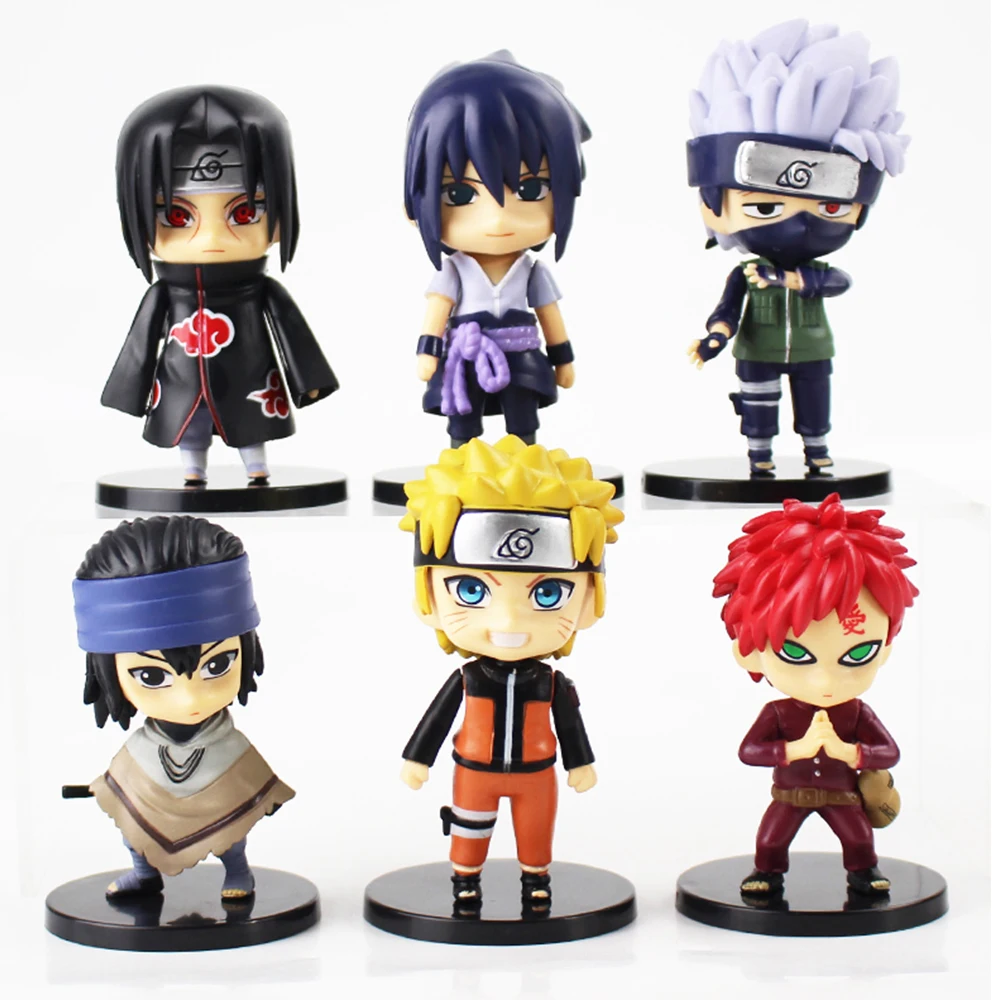 Экшн фигурка Аниме Наруто 6 шт./лот игрушки Q style Zabuza Haku Kakashi Sasuke Naruto Sakura ПВХ экшн