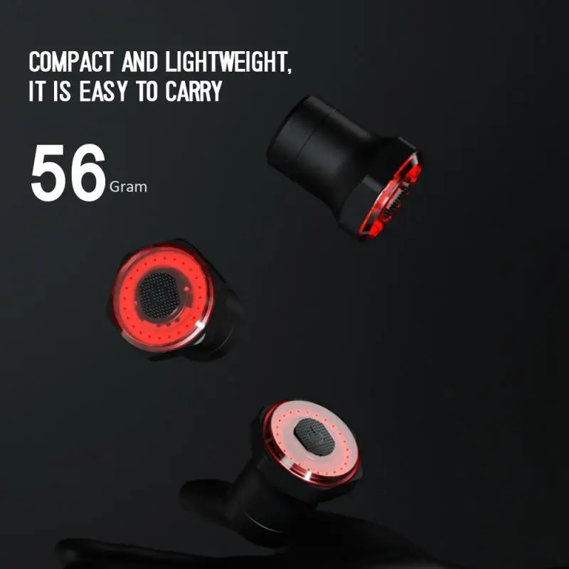 Waterproof Intelligent Induction Bike Brake Taillights Mountain Bike Lights Usb Charging Road Bicycle Night Riding Taillight