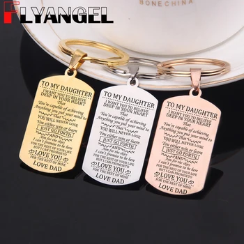 

FLYANGEL To My Daughter Keychain Bag Charm Gifts From Daddy Jewelry Love You For The Rest Of Mine Keyring Gifts For Daughter