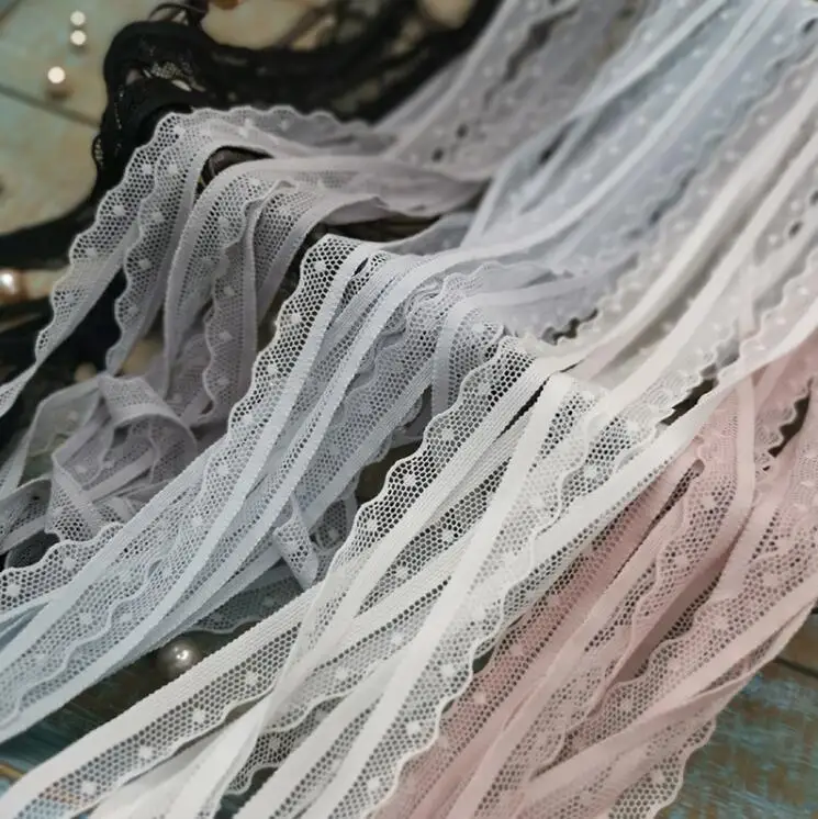 10 Meters Off White Pink Blue African Elastic Lace Trim Embroidered Guipure Lace Fabric Mesh Fabric lace fabric lace sewing accessories lace sewing supplies lace accessories lace garment accessories lace decoration clothing craft accessories chiffon lace fabric
