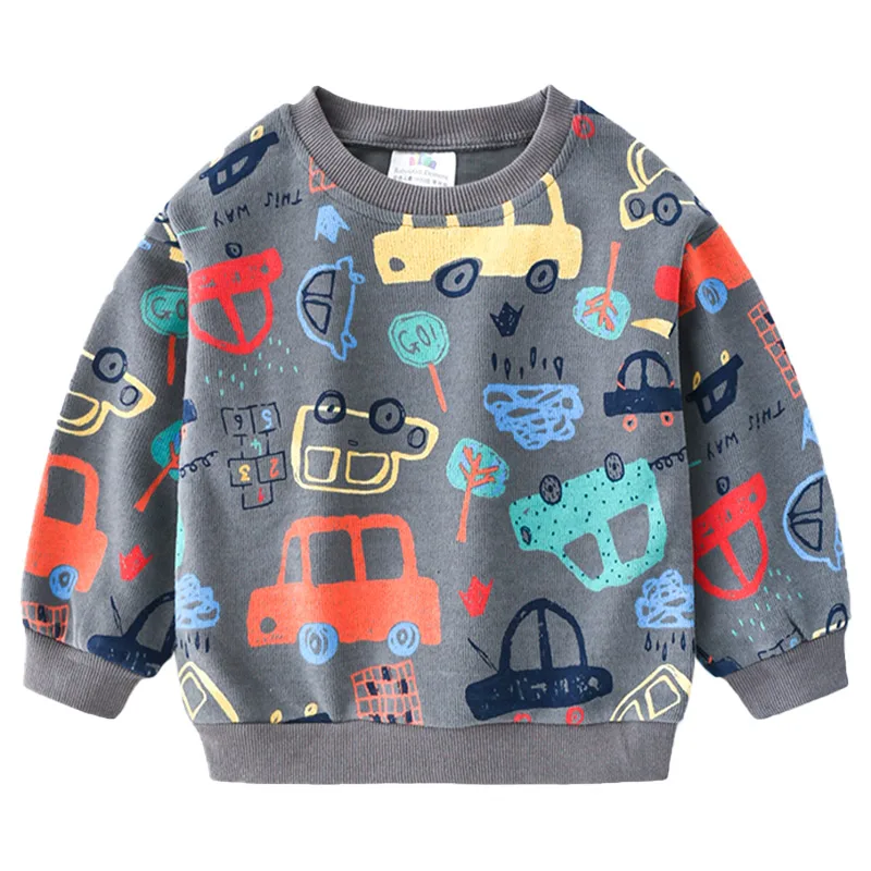 Kids Sweater Kids Hoodie Sweatshirts Baby Car Sweatershirt Spring Kid's Clothes Toddler Fashion Print Tops For Boys 2 5 7year