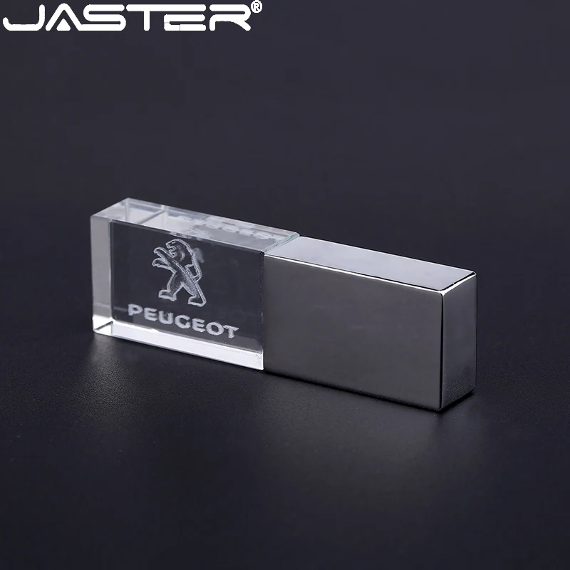Jaster Carro de Cristal do Metal Usb Flash Drive Pendrive 4gb gb gb 32 16 8gb 64gb Memory Stick u Disco de 128gb de Armazenamento Externo - Imagem 3