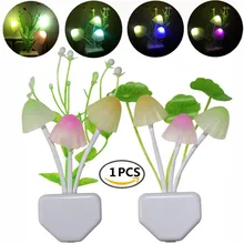 

Night Light 7 Color Changing Dusk To Dawn Sensor LED Night Lights Flower Mushroom Lamp Bedroom Babyroom Lamps For Kids Gifts