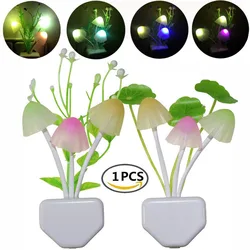 Lampe de nuit en forme de champignon et de fleur, 7 couleurs changeantes, capteur du crépuscule à l'aube, idéal pour la chambre d'un bébé ou comme cadeau pour un enfant 