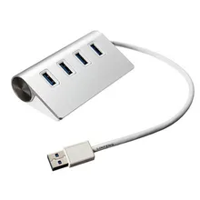 Высококачественный серебряный цвет эффективный практичный хорошая совместимость USB концентраторы алюминиевый сплав четыре порта Премиум USB2.0 концентратор