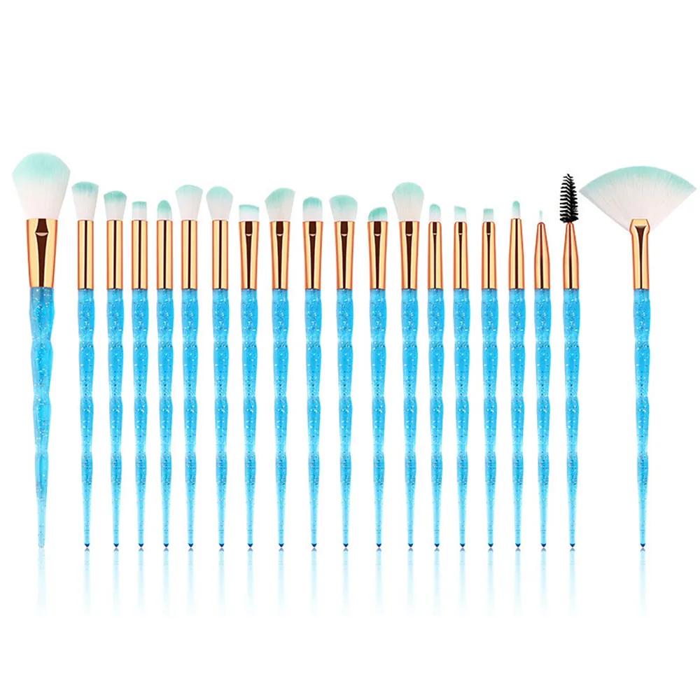 Blue 20pcs/kit Professional makeup brushes Multicolor Eyebrow Brush Beauty Foundation Brush Women Cosmetic Tools Pincel Maquiagem - Handle Color: Blue