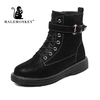 

Winter Boots Women Platforms Boots Punk Gothic Black 2020 Fashion Female Motorcycle Non-slip Waterproof Combat Women Boots