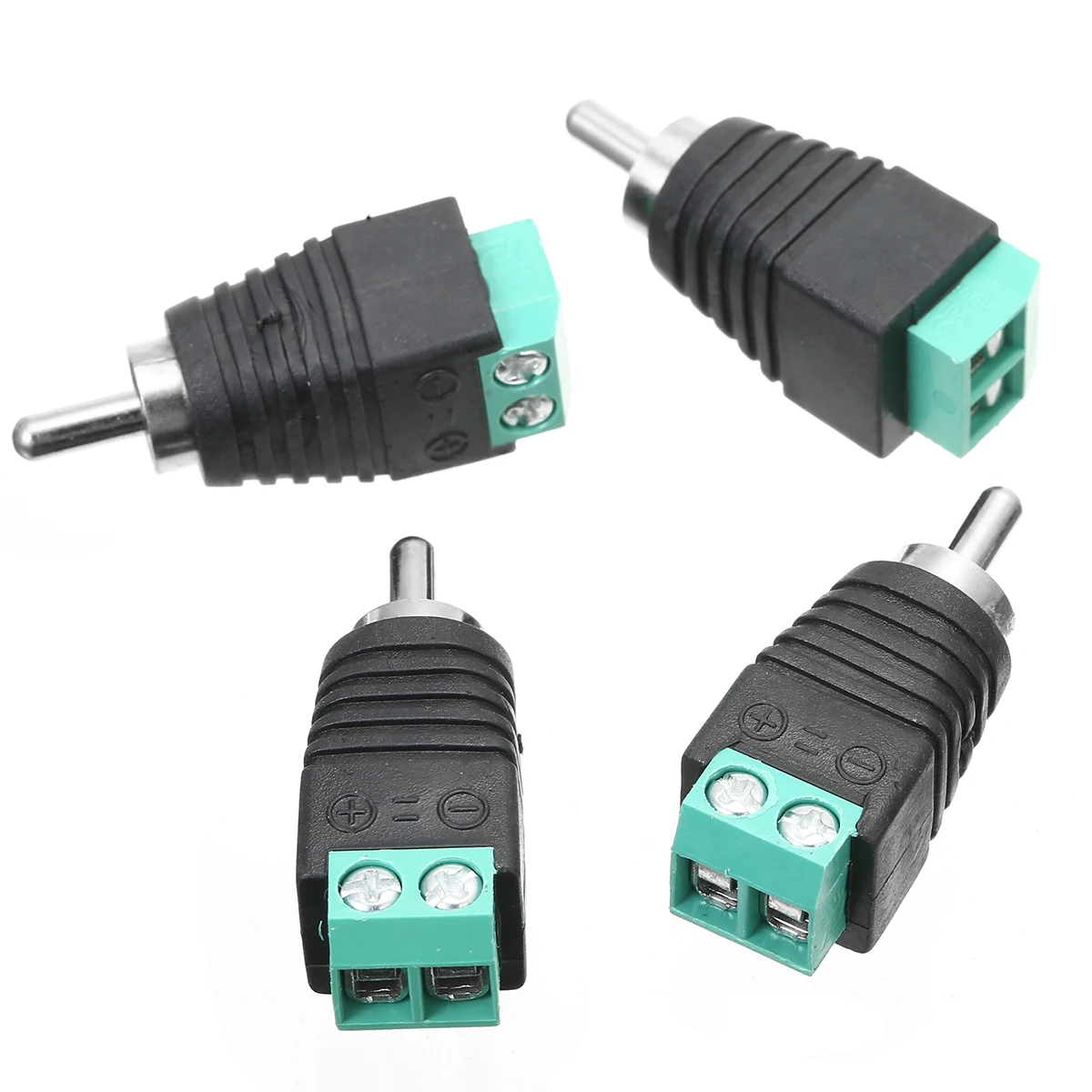  Mayitr 10Pcs CCTV Phono Speaker Wire Cable to Audio Male RCA Connector Adapter Jack Plug for AV TV - 32848584359