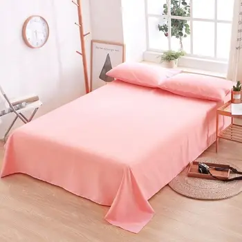 

Simple household solid color cotton sheets small fresh
