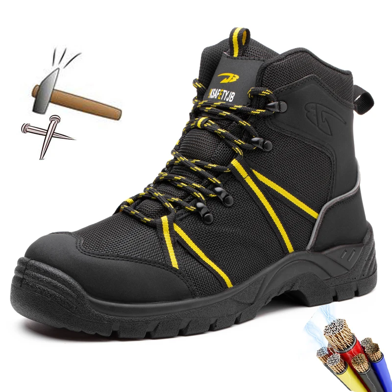Mens Womens Steel Toe Cap Safety Shoes Anti-Piercing Trainers Work Hiking Boots 