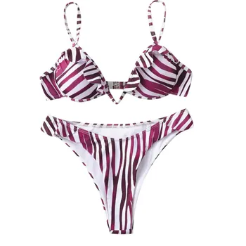 

Women Bikini Set Print Padded Swimwear High Waist Bathing Swimsuit Beachwear bikinis 2019 mujer biquinis feminino monokini mayo