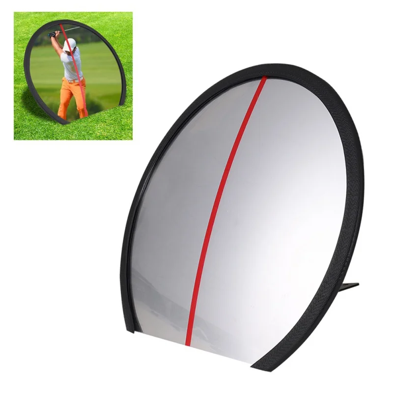 

Portable Practice Golf Driving Range Full Swing Mirror Posture Correction Mirror Training Aid Golf Accessories New Black