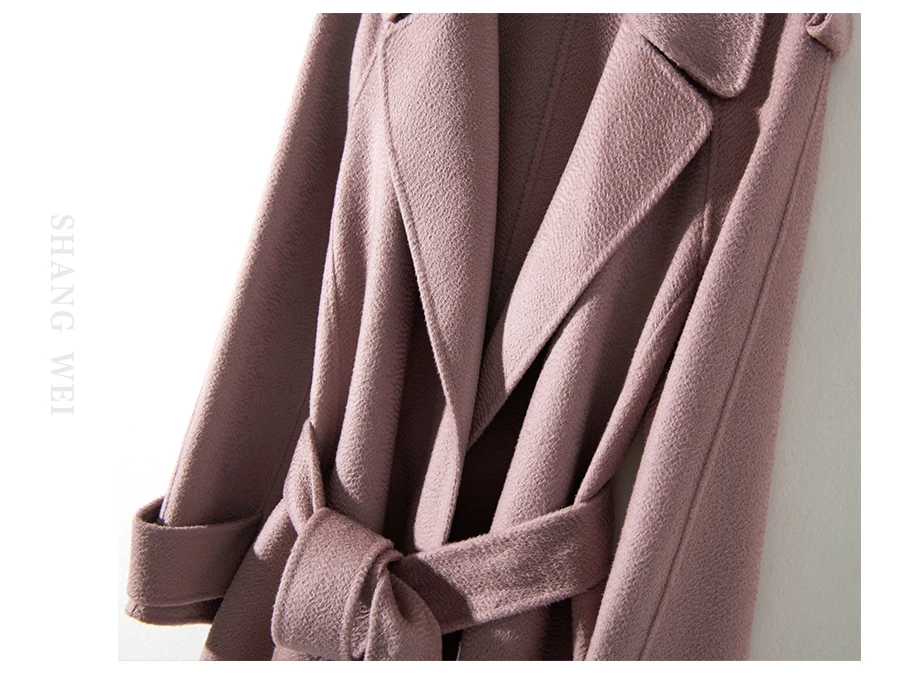 Кашемировое пальто высокого качества из чистого кашемира пальто новое осенне-зимнее двустороннее кашемировое пальто женское длинное пальто