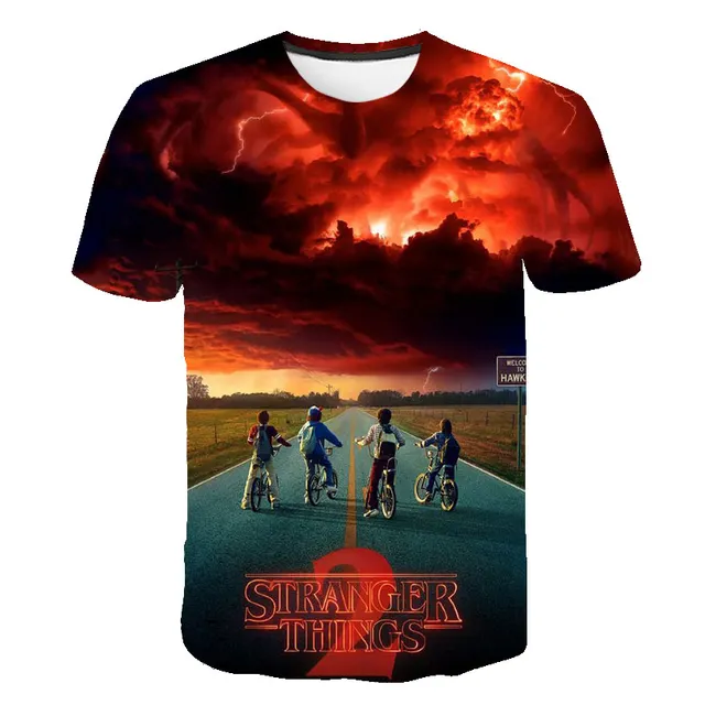 Stranger Things season 3 T Shirt Girl Upside Down Tshirt Eleven Girls Graphic Grunge T-shirt Teen Tee Shirts Children Clothing s1102