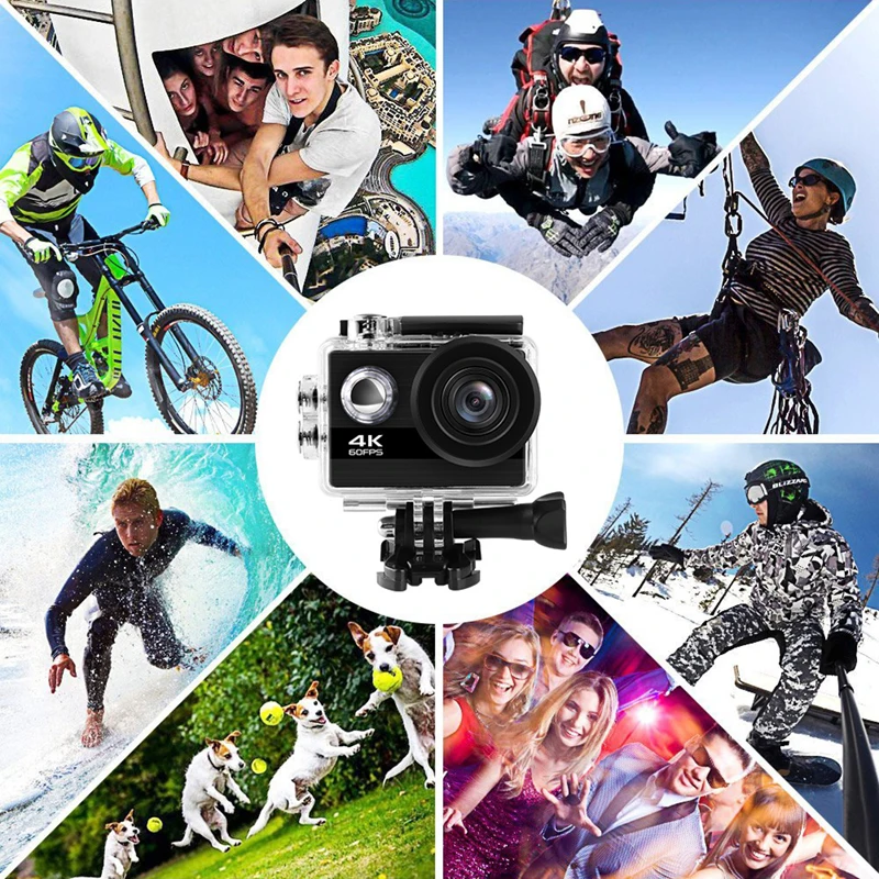 Экшн камера Go pro Ultra 4 K/60FPS WiFi Спортивная экшн видеокамера s 170D Подводная