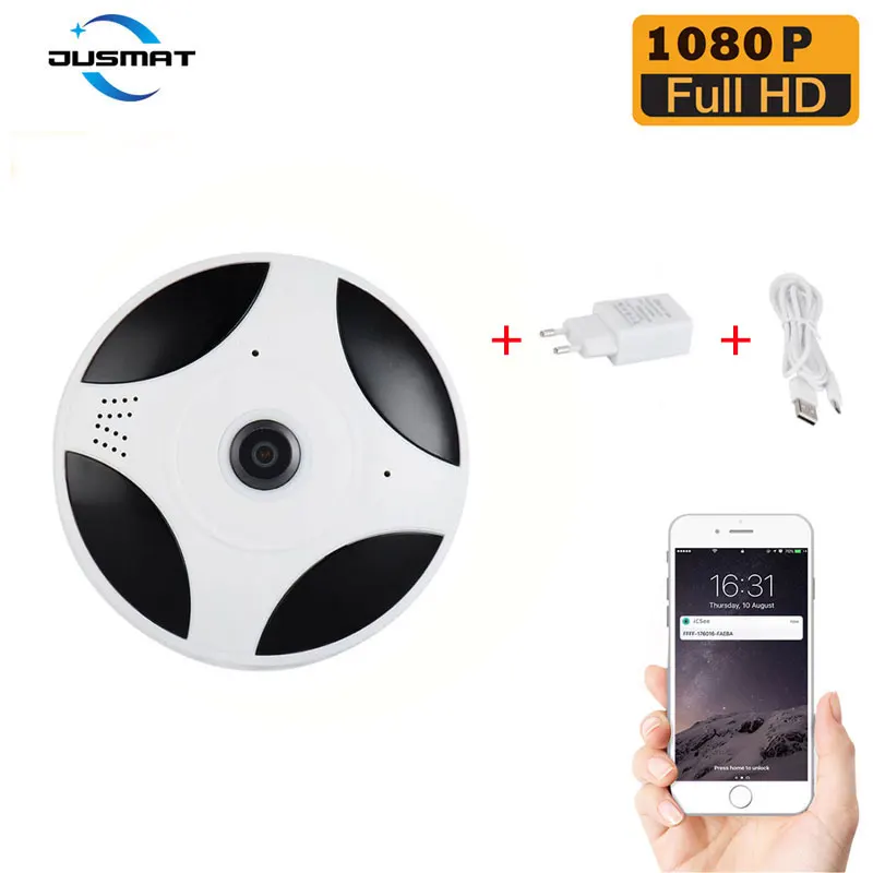 Smart Camera Webcam 1080P Panoramic Camera Full view 360 Degree VR WIFI Home store indoor 24 Hours Surveillance monitor