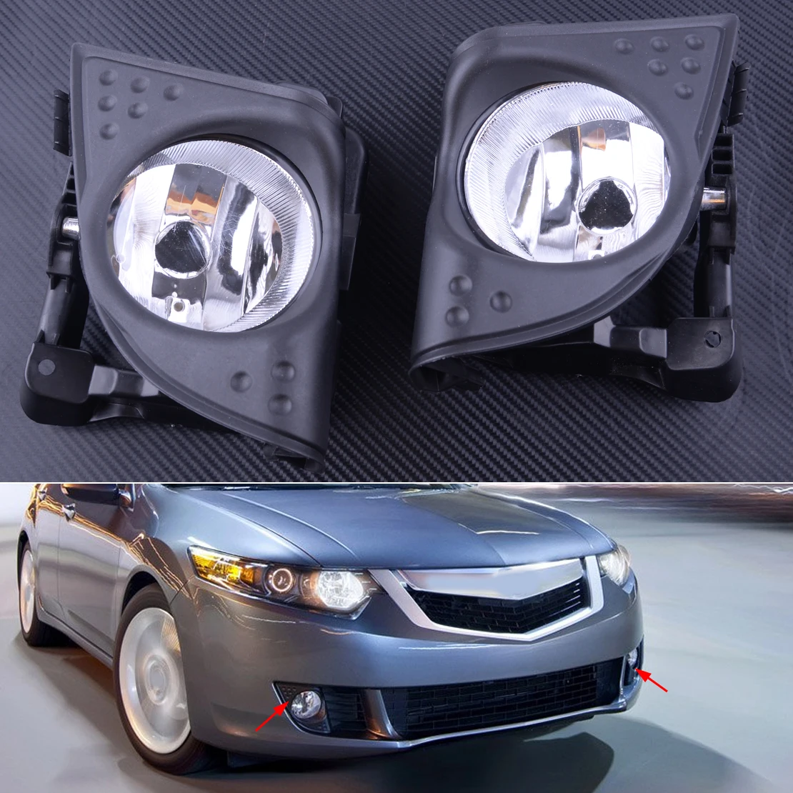 

New 1Pair Car Left Right Front Fog Driving Light Lamp Cover Trim Frame Black 33900TL0A01 33950TL0A01 Fit for Acura TSX 2009 2010