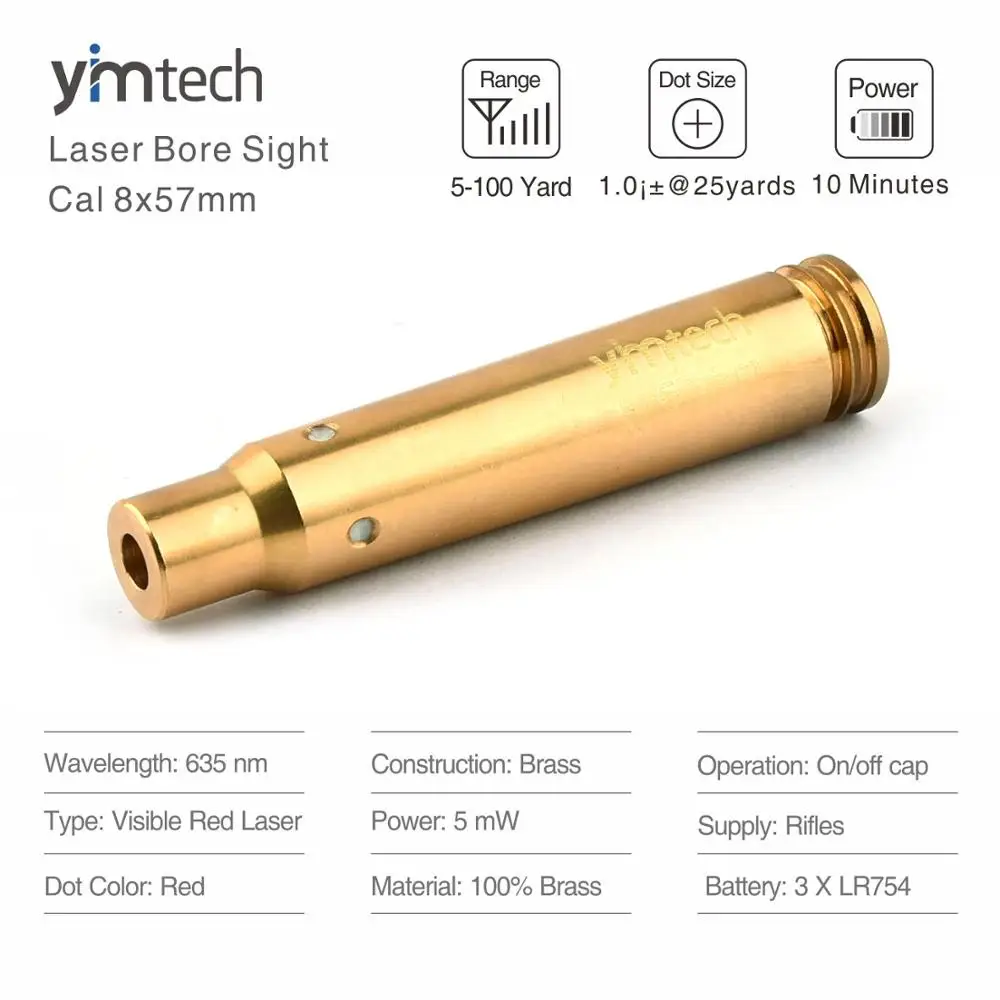 Brass Red Dot Laser Bore sight Cartridge BoreSighter For Scope Hunting 