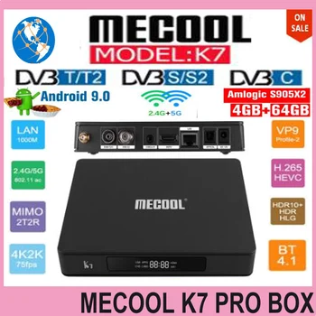 

MECOOL 2019 NEW TV Box K7 Andriod9.0 BOX DVB-S2 DVB-T2/T DVB-C 4GB DDR4+64GB Amlogic S905X2 Bluetooth 4.1 2.4/5G WIFI SET TOPBOX