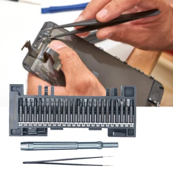 

50 in 1 S2 Steel Precision Screwdriver Bits Tweezers Set Phone Repair Tool Kit Ratchets Strap Screwdriver Handle