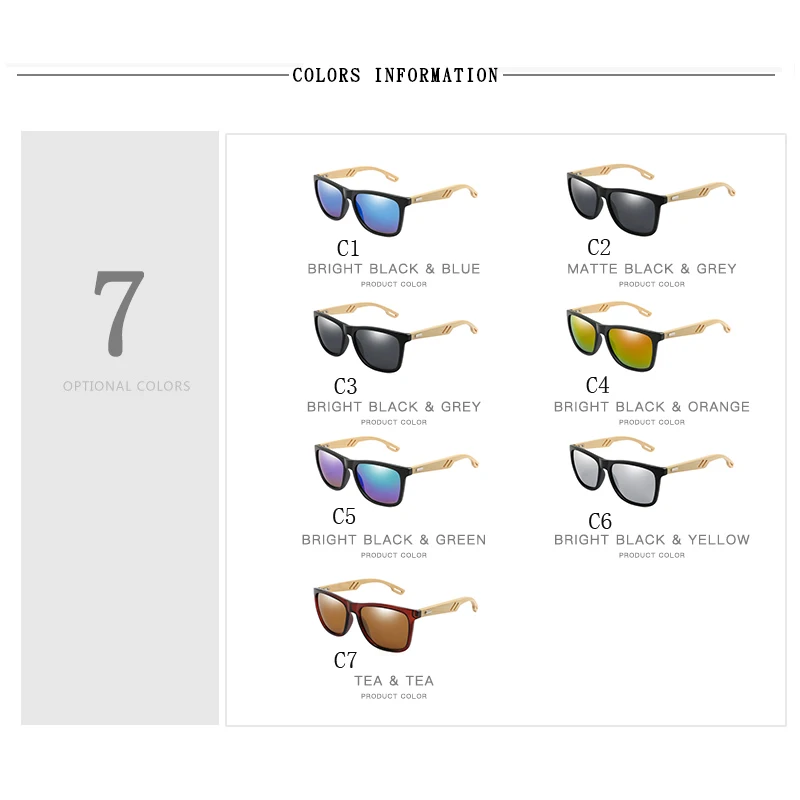 Women Sunglasses Wood Sun Glasses Fashion Colorful Handmade Sunglasses Men Women Square Bamboo Hiking Eyewear Mirror Sun Glasses Retro Masculino