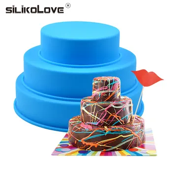 

SILIKOLOVE Large New Silicone Bakeware Baking Pans Moulds Non-Stick Round Cake Tools kitchen DIY Desserts