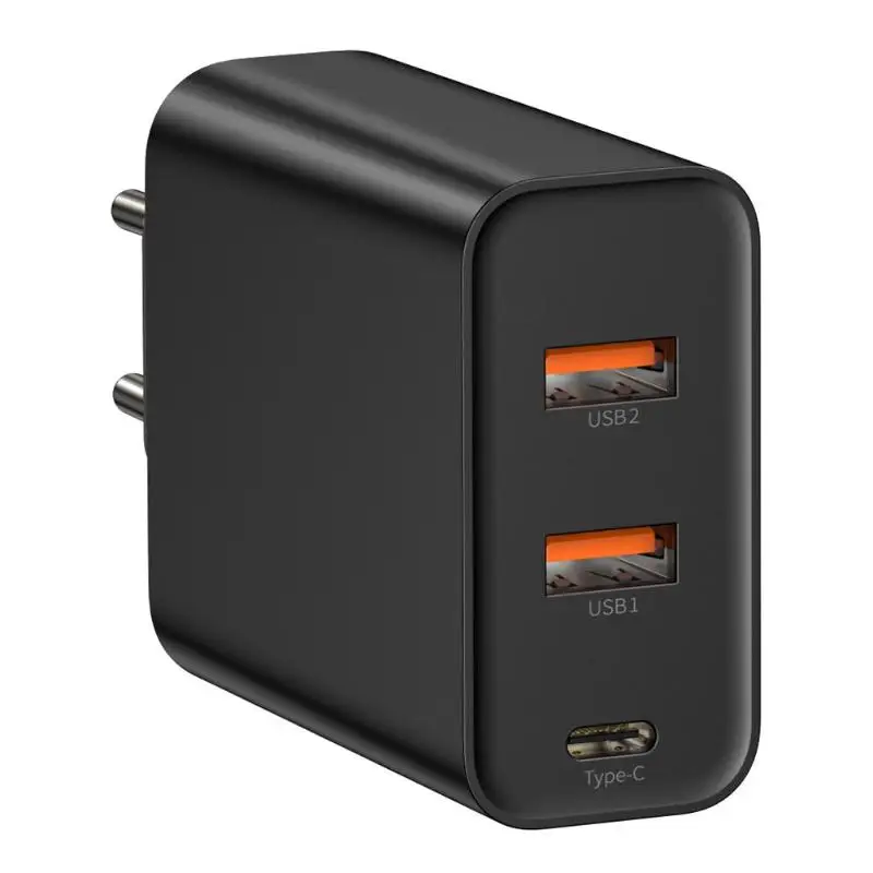 BASEUS BS-EU910 Универсальный 60 Вт 3 порта зарядное устройство 2 usb type-C мобильный телефон PD Быстрая Зарядка Док-станция ЕС вилка