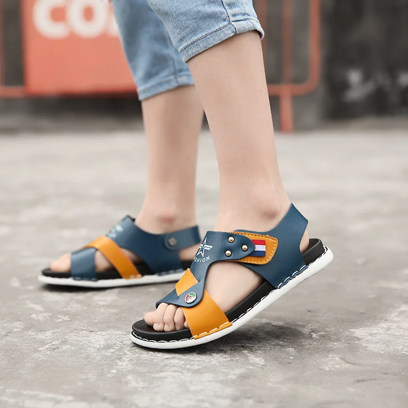 

2019 New Style Summer CHILDREN'S Sandals Open Toe Sandals Big Boy Soft-Sole Anti-slip Fashion Casual Sandals