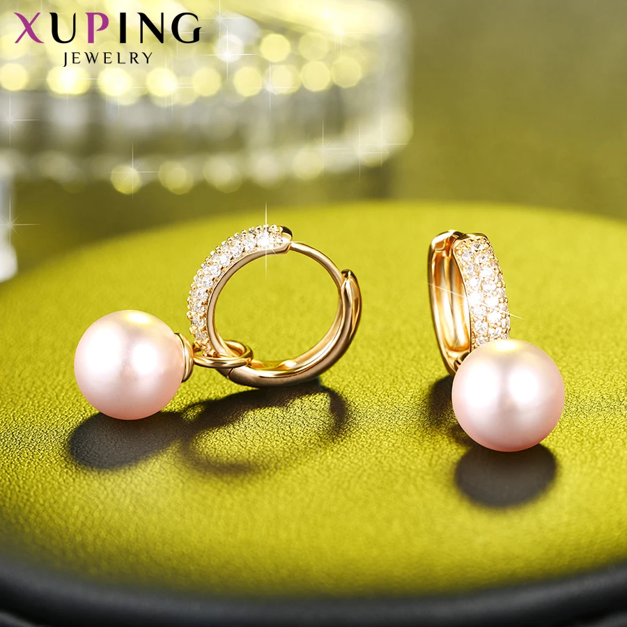 Xuping ювелирные изделия романтические серьги с искусственным жемчугом и
