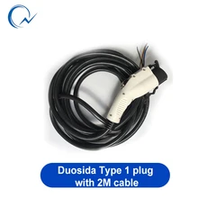 Duosida 32A SAE J1772 электрические вилки с 2 м UL/TUV кабель EV разъем 85-220 В стандартный тип заземления 2 штекер переменного тока