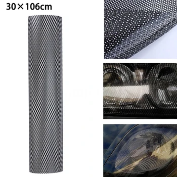 

GISAEV Car single headlights color film Personality decoration does not block sight line mesh car light film car sticker decor