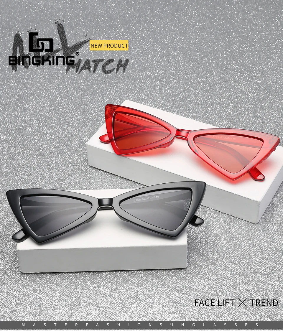 

BINGKING 2020 New Cat Eye Retro Sunglasses Chic Triangle Fashion Vintage Stylish Brand Designer UV400