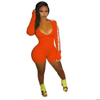 

2020 New Jogger Shorts Fashion Women Long Sleeve Playsuit Shorts Pants Trousers Romper Sportwear Tracksuit Summer Sexy Jumpsuits
