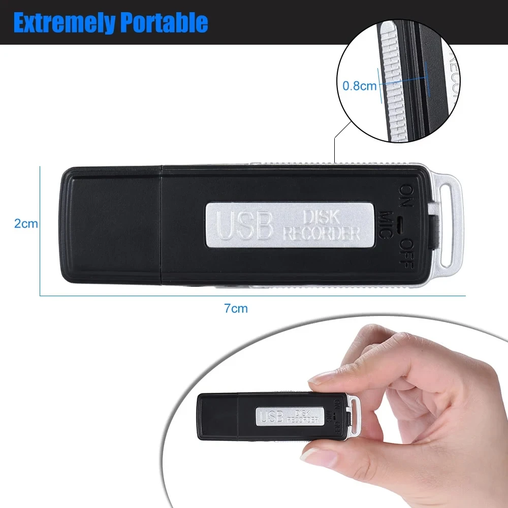HOT-SK-868 8 ГБ Портативный USB диск аудио диктофон
