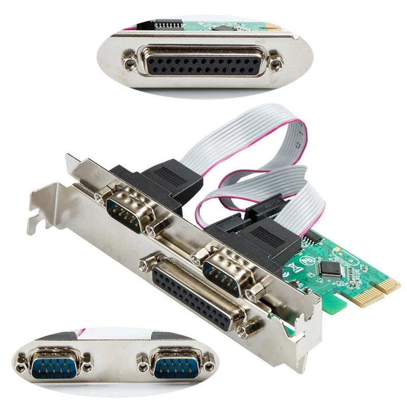 2 порта RS 232 последовательный порт + 1 DB25 принтер параллельный Pci E карта адаптер