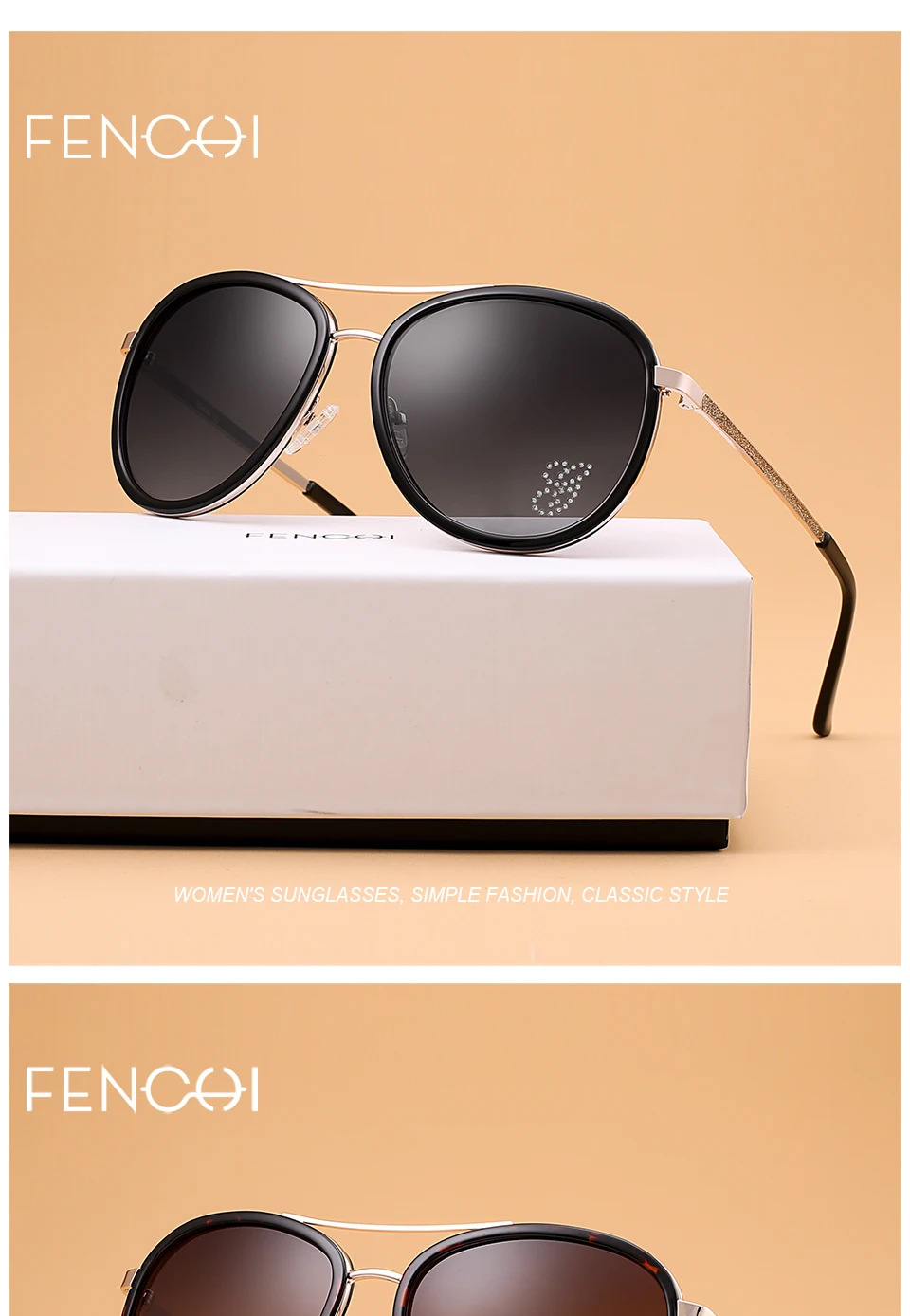 FENCHI женские очки для вождения пилот классические модные солнцезащитные очки высокое качество металла брендовая Дизайнерская обувь