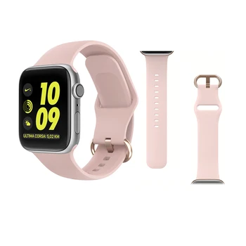 

SEURE Silicone Watchband For Apple Smart Watch 5 4 3 2 1 Series 44mm 40mm 42mm 38mm Metal Buckle Sport Strap For iWatch Bracelet